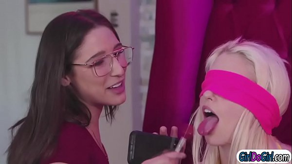 Blindfold tasting ends with gushing squirt and Lesbian games!