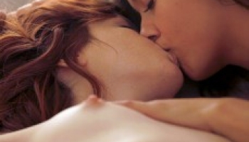 Lesbian sensual kiss Gif
