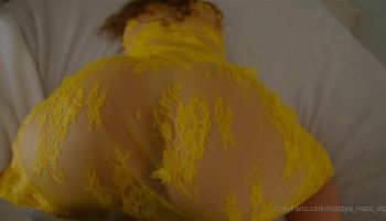 Nastya Nass Slow Mo Ass Teasing in Yellow See through Dress Onlyfans