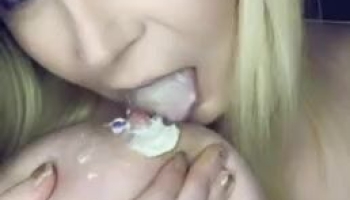 Bella trix sucking whipcream off her tits
