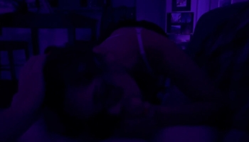 The video is filmed in the dark while she is having sex with one of her fans