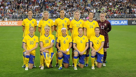 Swedish soccer players at the 2011 World Cup