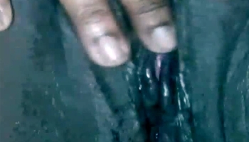 A naughty black girl's juicy close-up shower