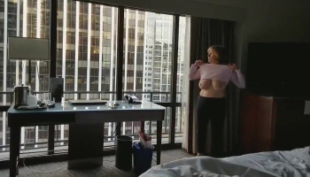 Hot old lady showing her giant sagging boobies because she is all alone