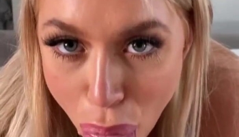 UK lass maintaining eye contact while sucking cock in first person view