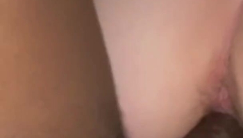 Large ebony cock placed deep inside of that greedy white pussy right here