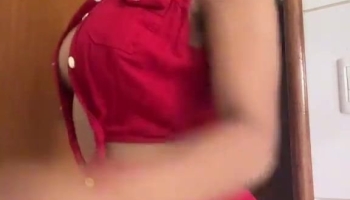 AmandaLuz Sexy Girl Wearing Red Outfit Hot Dance TikTok Video