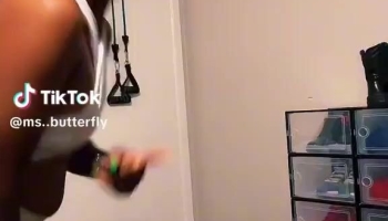 Fit Ebony Twerks Her Bubble Butt On Cam Tiktok Video