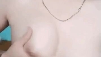 Horny Teen Squeezing Her Tits Leaked Video