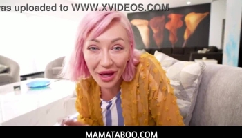 Big tits MILF step mom with pink hair seduces stepson in POV