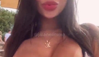 Jaiane Lima Naughty Hoe Flashing Tits in Public Video
