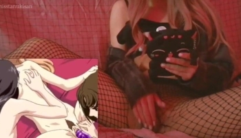 Dirty girl enjoys masturbating while streaming hentai and looking really hot in general