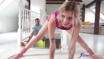 Skinny Tattooed Blondie Railed By Her Yoga Instructor