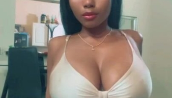 Angelysc1 Ebony Baby Shaking and Squeezing her Massive Soft Tits in Lingerie Onlyfans Video