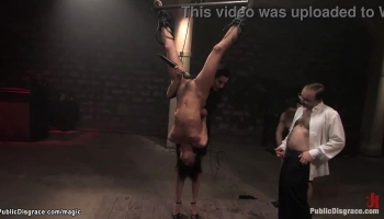 Bizarre bondage and public sex in a group fucking video