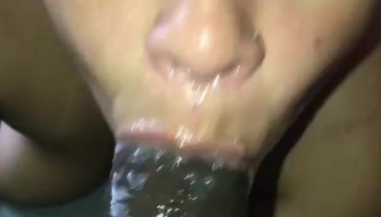 Super-sloppy deepthroat blowjob with drooling and nasty close-ups as well