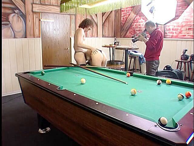 Dripping wet  pussies trying out for porn: Slut sucking dick on the billiard table –  – Lucky Cooch