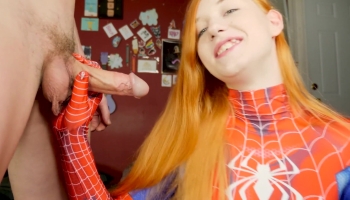 Spider Man cosplayer getting fucked orally in a very hot release from MattieDoll