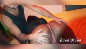 Stripper lady Nana Diaba enjoys a passionate gangbang with two well hung studs