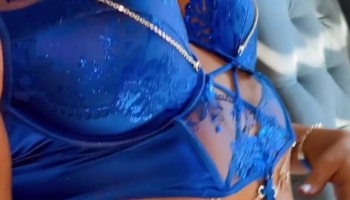 Jenni Neidhart Blue Lingerie