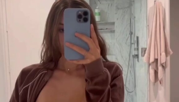 Sophie Mudd boobs out mirror selfie