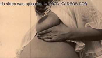 Vintage video of pregnant women with unshaven pussies engaging in lesbian sex