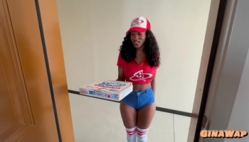 Gina WAP pays pizza delivery girl for a hot fuck and a messy facial