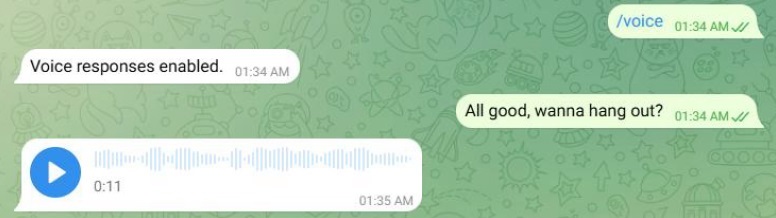 Voice Messaging with Your AI Character via Telegram