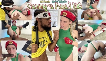 BBC fickt blondes Analgirl mit rotem Barrett