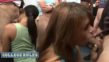 COLLEGE RULES – Watch These Hungry And Horny College Girls Suck As Many Cocks As They Can Find