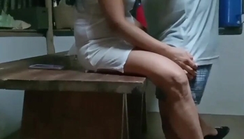 A step aunt is fucking with her nephew when no one else is around. They enjoy it.