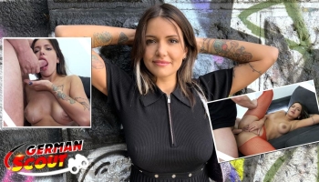 Deutsches Tattooflittchen in Netzstrümpfen wird gecastet