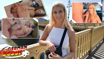 Blondes vollbusiges Girl aus Deutschland lässt sich in Strapsen poppen