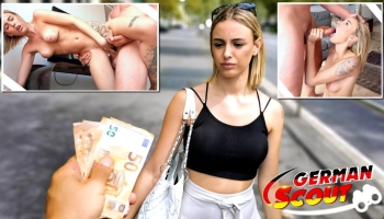 Blondes deutsches Girl mit geilen Titten lässt sich zum Fick überreden