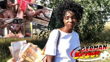 Deutsche Ebony Zaawaadi wird beim Casting interracial outdoor gefickt